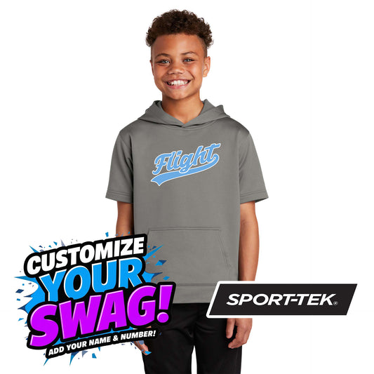 Sport-Tek Youth Sport-Wick Fleece Short Sleeve Hooded Pullover YST251 - FCF Flight Baseball Blue