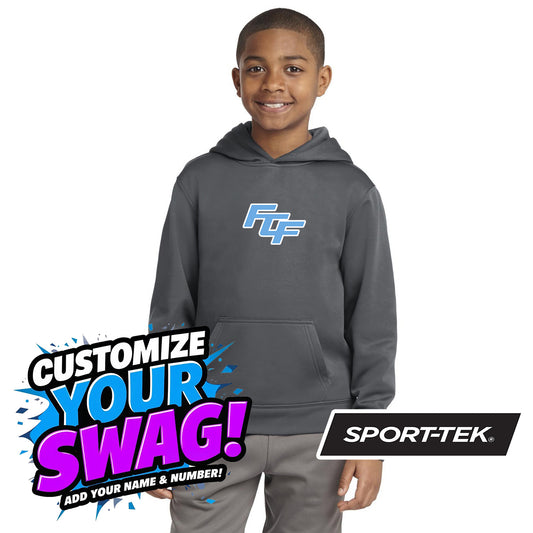 Sport-Tek Youth Sport-Wick Fleece Short Sleeve Hooded Pullover YST251 - FCF Flight Baseball Blue