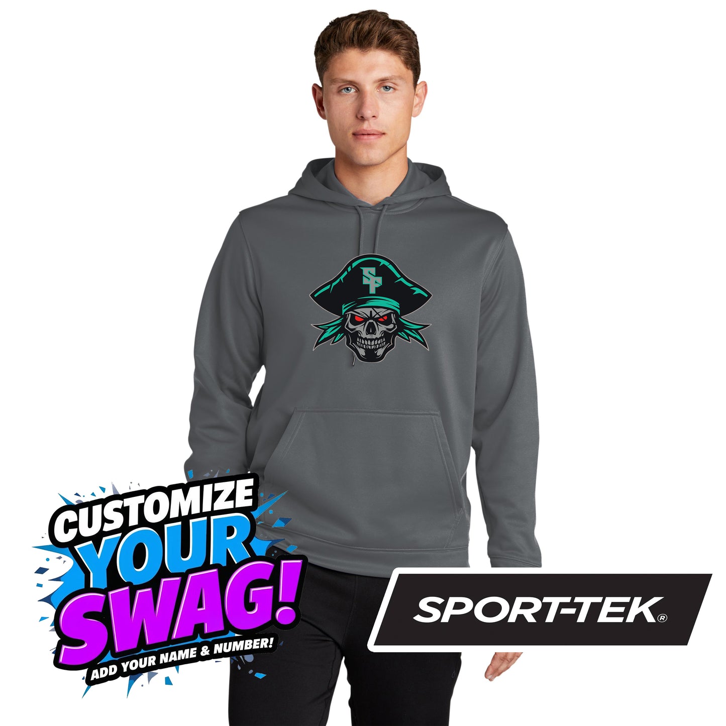 Sport-Tek Sport-Wick Fleece Hooded Pullover F244 - South Florida Pirates