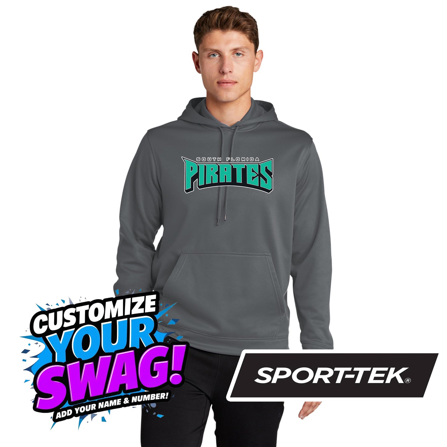 Sport-Tek Sport-Wick Fleece Hooded Pullover F244 - South Florida Pirates