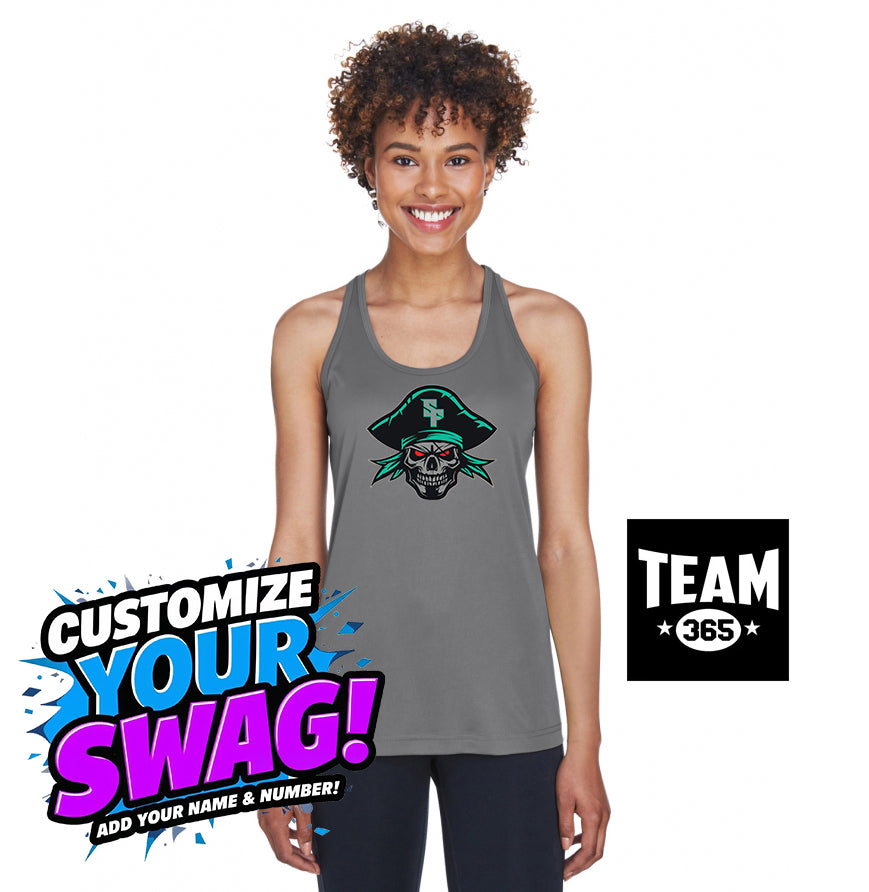Team 365 TT11WRC Women's Zone Performance Racerback Tank - South Florida Pirates