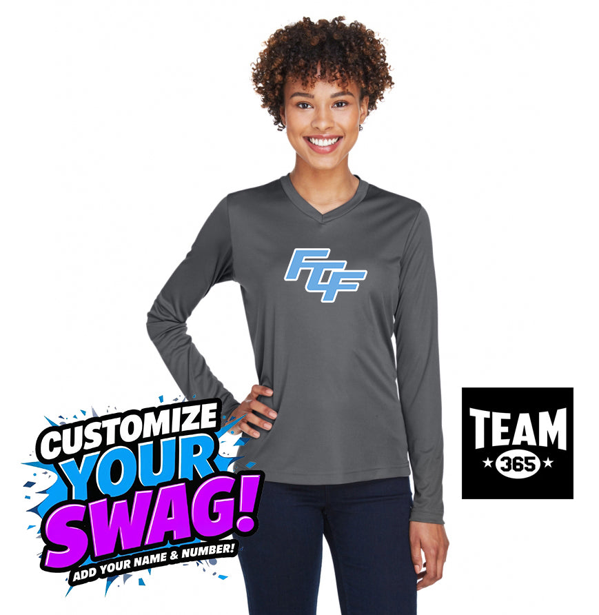Team 365 TT11WL Women's Zone Performance Long-Sleeve T-Shirt - FCF Flight Baseball Blue