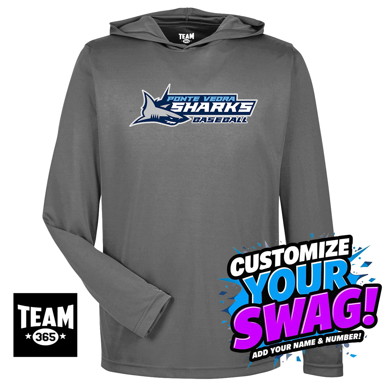 Team 365 Youth & Men's Zone Performance Hoodie - PVAA Sharks Baseball