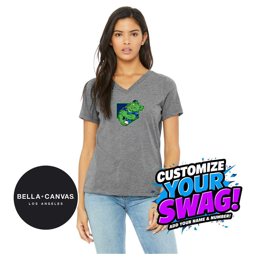 Bella + Canvas 6415 Ladies' Relaxed Triblend V-Neck T-Shirt - OBP - Swamp Kings
