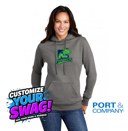 Port & Company Women's Core Fleece Pullover Hooded Sweatshirt LPC78H - OBP Swamp Kings