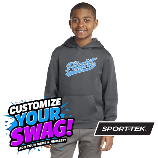 Sport-Tek Youth Sport-Wick Fleece Short Sleeve Hooded Pullover YST251 - FCF Flight Baseball Blue