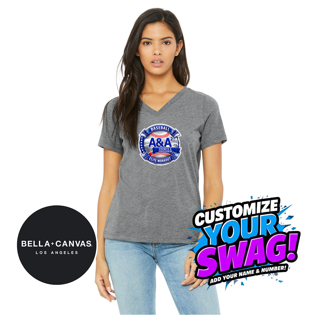 Bella + Canvas 6415 Ladies' Relaxed Triblend V-Neck T-Shirt - A&A Baseball Elite