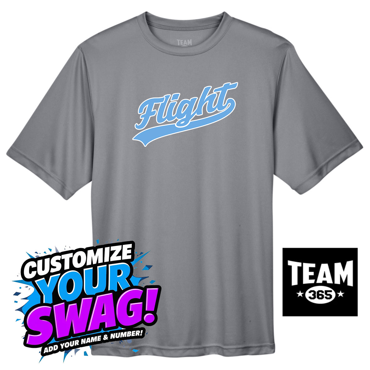 Team 365 Youth & Men's Zone Performance T-Shirt - FCF Flight Baseball Blue