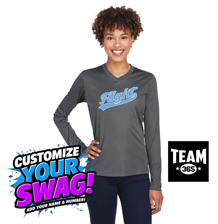 Team 365 TT11WL Women's Zone Performance Long-Sleeve T-Shirt - FCF Flight Baseball Blue