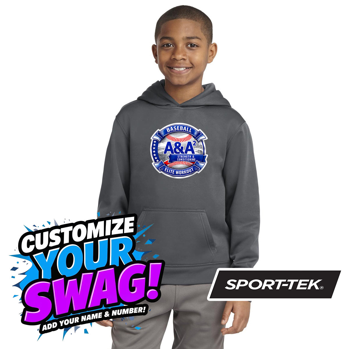 Sport-Tek Youth Sport-Wick Fleece Hooded Pullover YST244 - A&A Baseball Elite