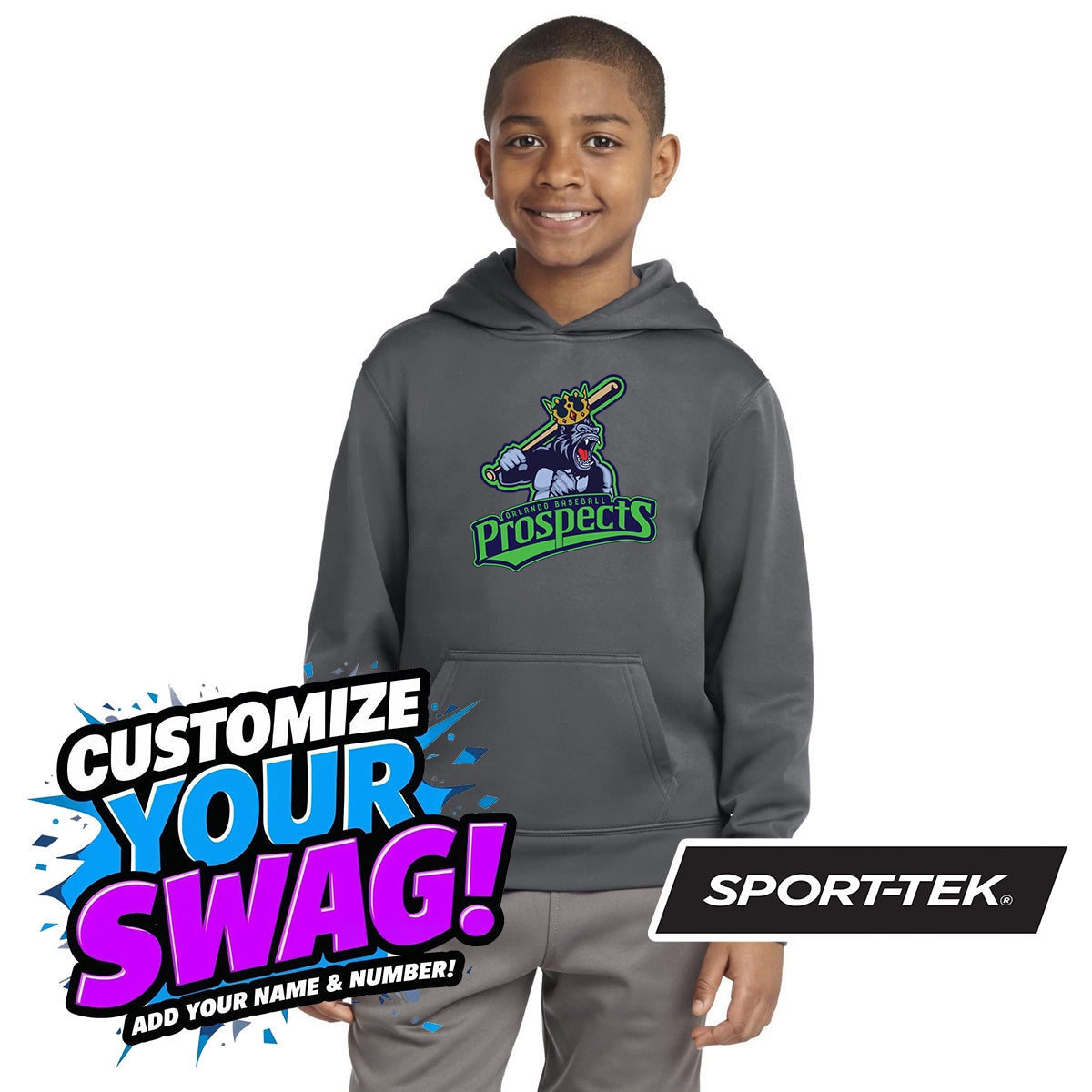 Sport-Tek Youth Sport-Wick Fleece Hooded Pullover YST244 - OBP Gorilla Kings
