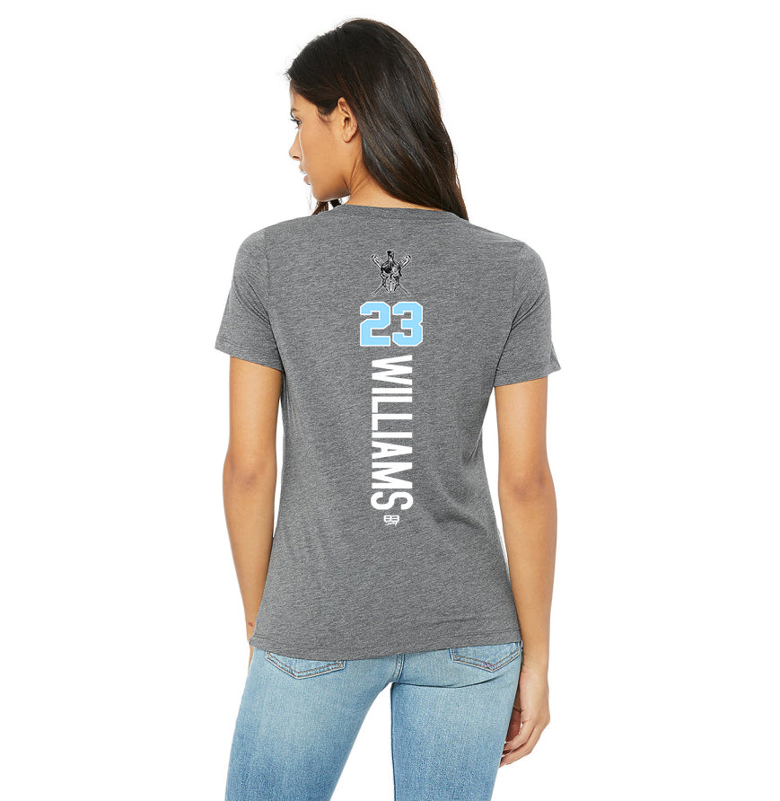 Bella + Canvas 6415 Ladies' Relaxed Triblend V-Neck T-Shirt - St. Johns TItans Baseball