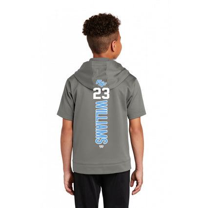Sport-Tek Youth Sport-Wick Fleece Short Sleeve Hooded Pullover YST251 - FCF Flight Baseball Blue