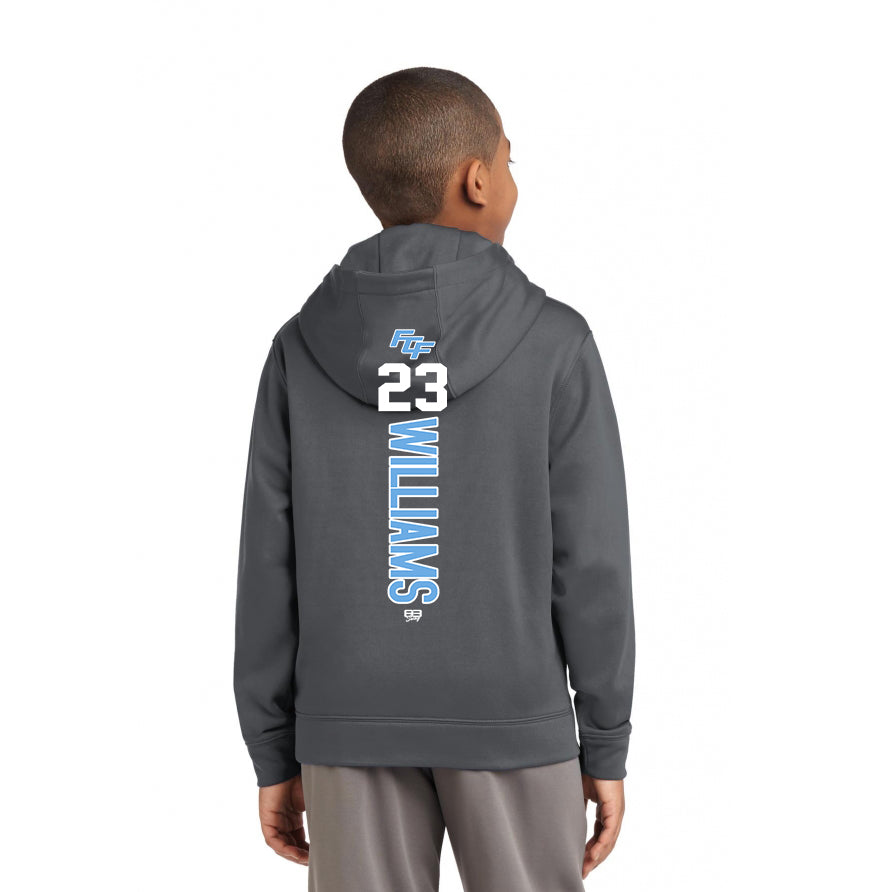 Sport-Tek Youth Sport-Wick Fleece Short Sleeve Hooded Pullover YST251 - FCF Flight Baseball Blue