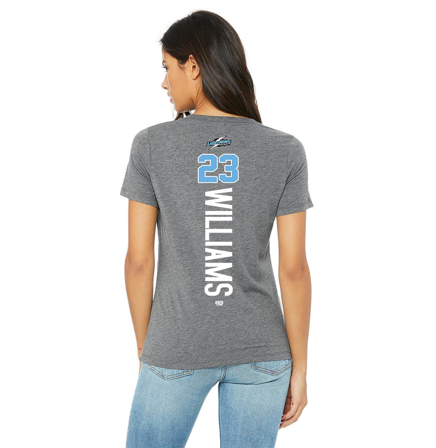 Bella + Canvas 6415 Ladies' Relaxed Triblend V-Neck T-Shirt - Lightning Premier Softball