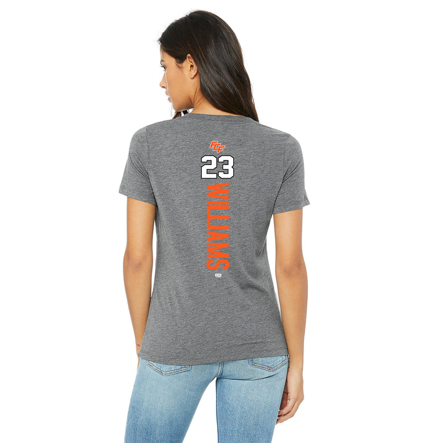 Bella + Canvas 6415 Ladies' Relaxed Triblend V-Neck T-Shirt - FCF Flight Baseball