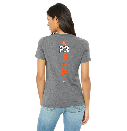 Bella + Canvas 6415 Ladies' Relaxed Triblend V-Neck T-Shirt - FCF Flight Baseball