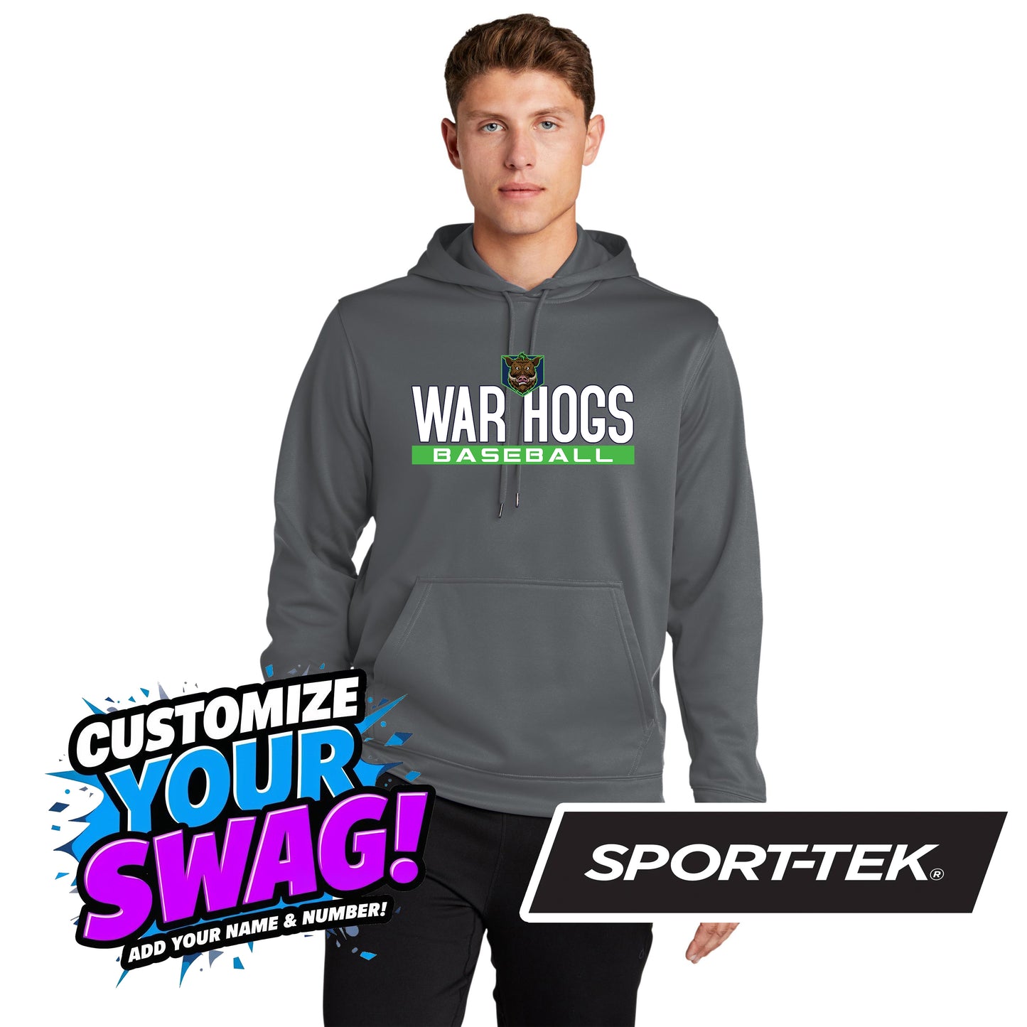 Sport-Tek Sport-Wick Fleece Hooded Pullover F244 - OBP War Hogs