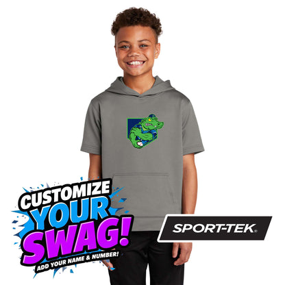Sport-Tek Youth Sport-Wick Fleece Short Sleeve Hooded Pullover YST251 - OBP Swamp Kings
