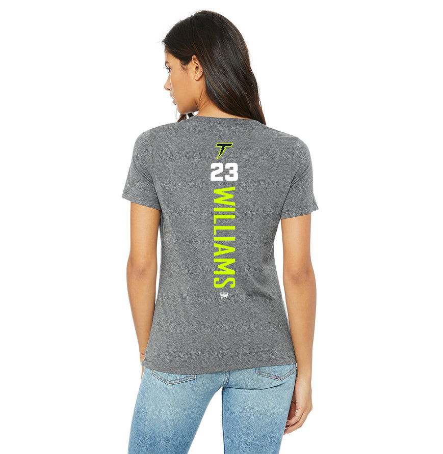 Bella + Canvas 6415 Ladies' Relaxed Triblend V-Neck T-Shirt - Ponte Vedra Thunder Baseball