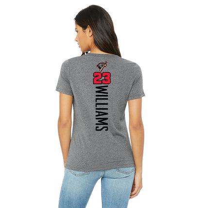 Bella + Canvas 6415 Ladies' Relaxed Triblend V-Neck T-Shirt - MSA Redtails Baseball