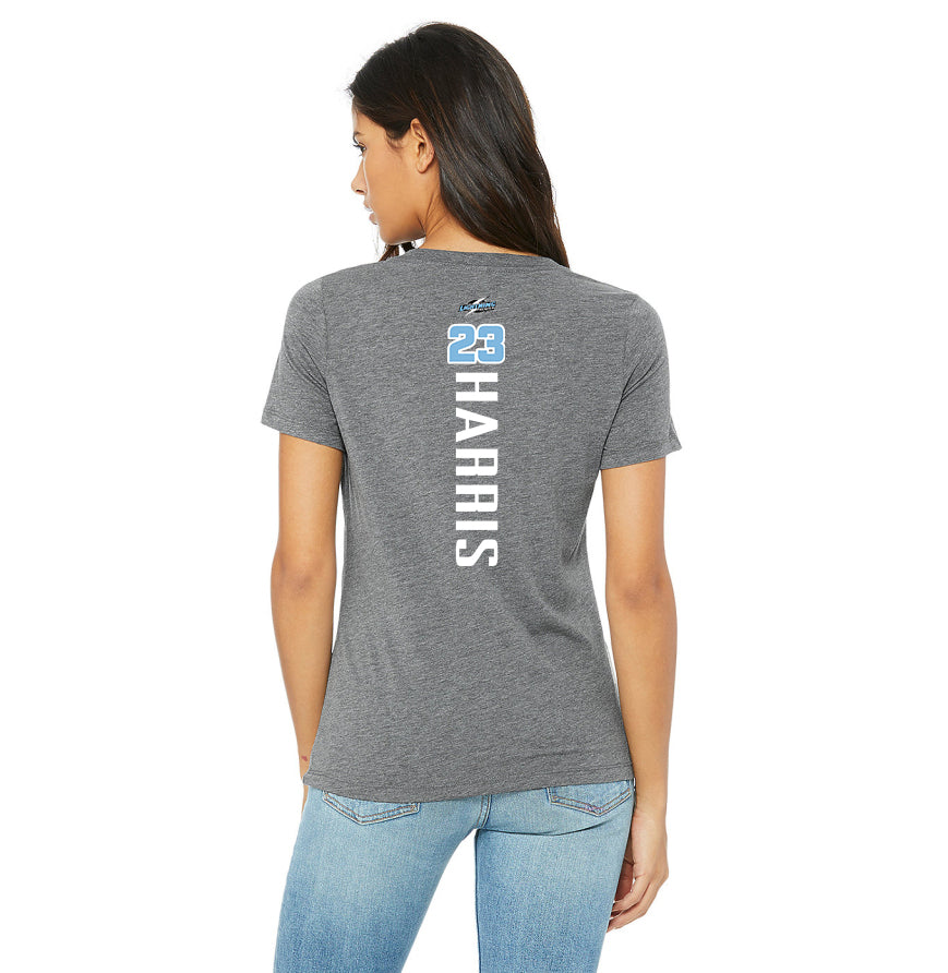 Bella + Canvas 6415 Ladies' Relaxed Triblend V-Neck T-Shirt - Lightning Premier Softball