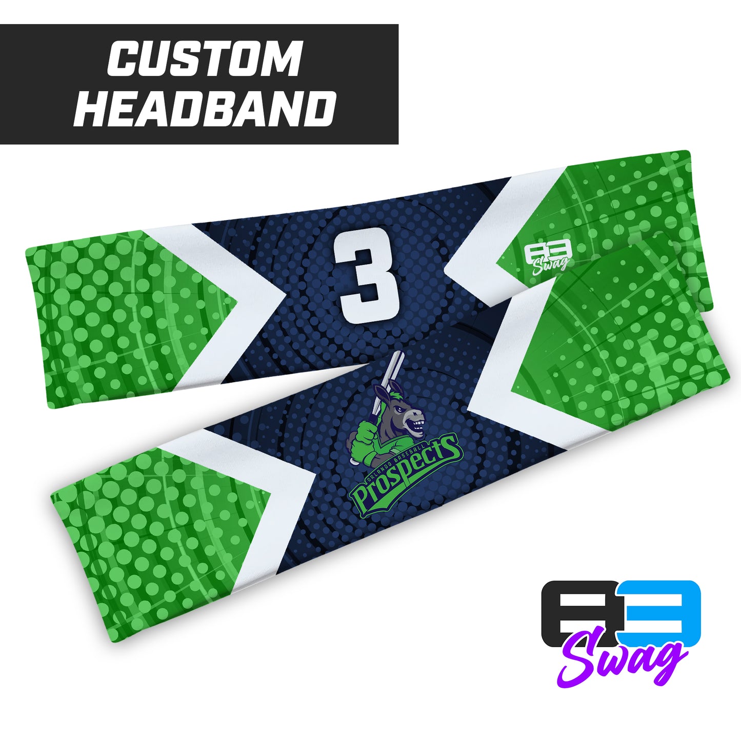 CUSTOM - Sports Headband - Orlando Baseball Prospects - OBP - Swamp Donkeys