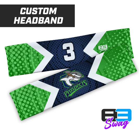 CUSTOM - Sports Headband - Orlando Baseball Prospects - OBP - Land Sharks