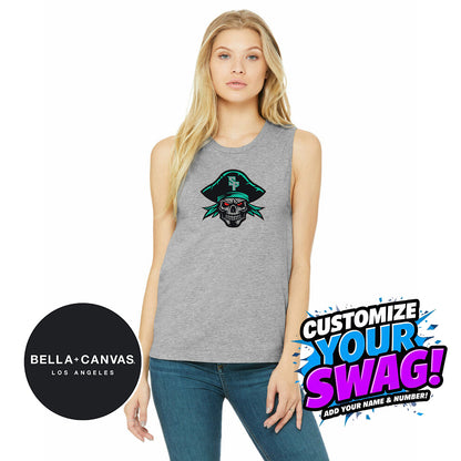 Bella + Canvas B6003 Women's Jersey Muscle Tank - South Florida Pirates