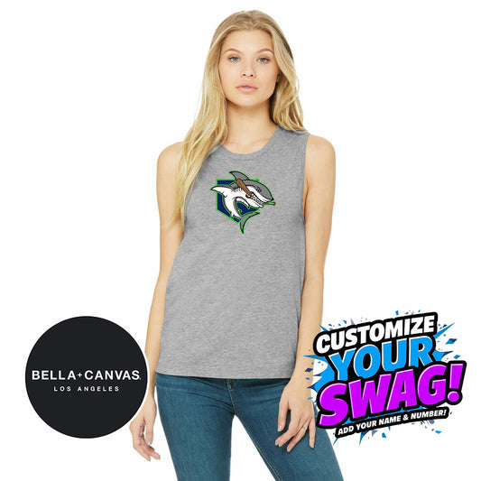 Bella + Canvas B6003 Women's Jersey Muscle Tank - OBP Land Sharks