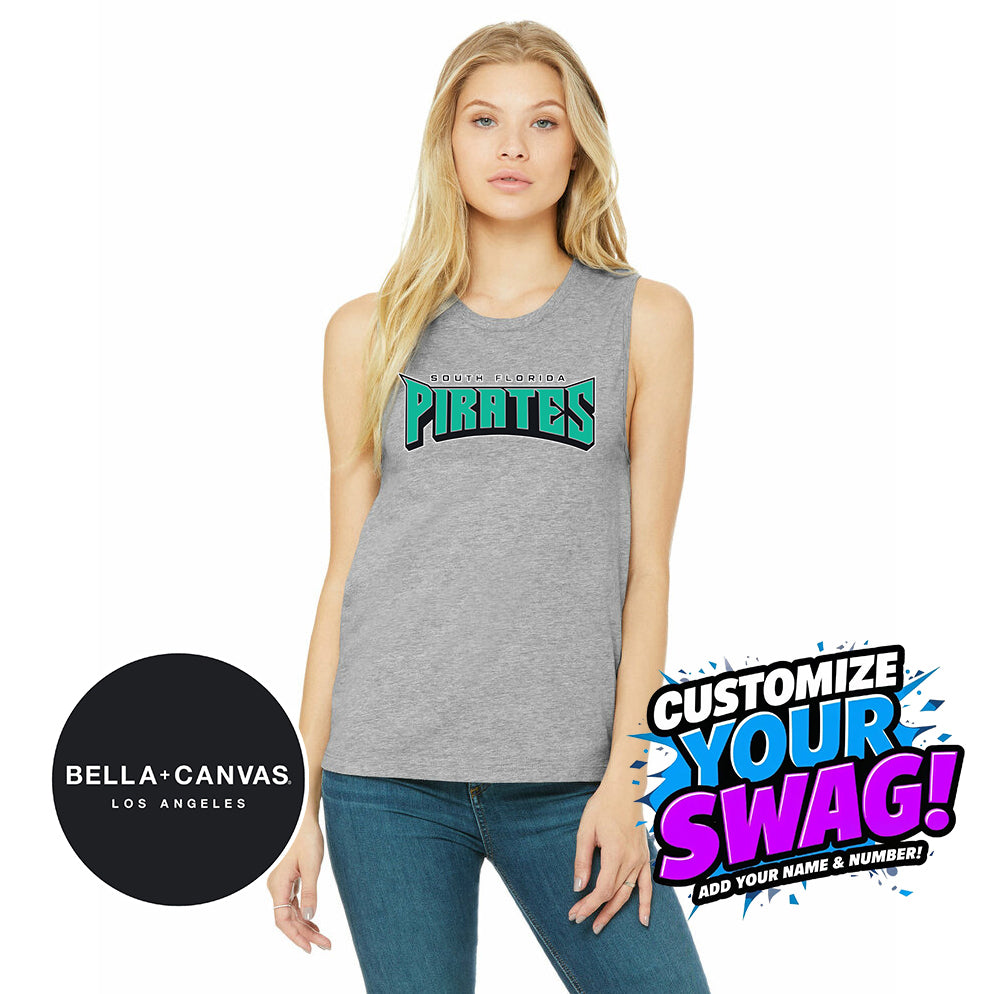 Bella + Canvas B6003 Women's Jersey Muscle Tank - South Florida Pirates
