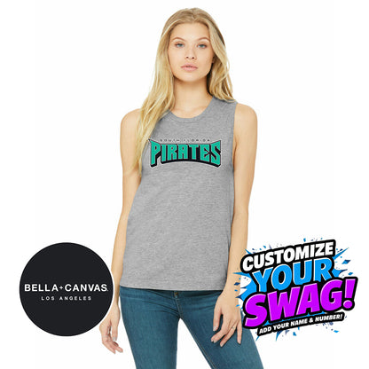 Bella + Canvas B6003 Women's Jersey Muscle Tank - South Florida Pirates