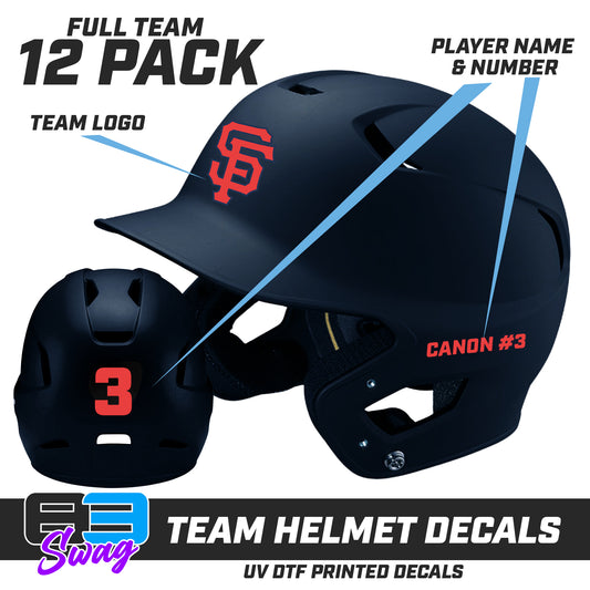 TEAM ORDER ONLY - Helmet Decal Set (12 Pack) - South Florida Storm