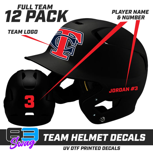 TEAM ORDER ONLY - Helmet Decal Set (12 Pack) - Town N Country Baseball