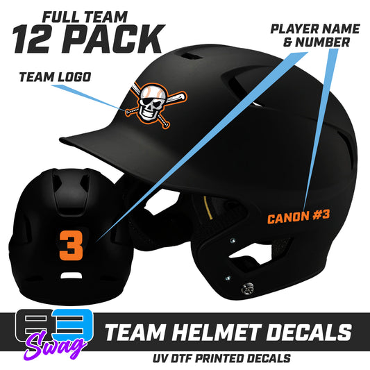 TEAM ORDER ONLY - Helmet Decal Set (12 Pack) - Hoover Hooligans Baseball