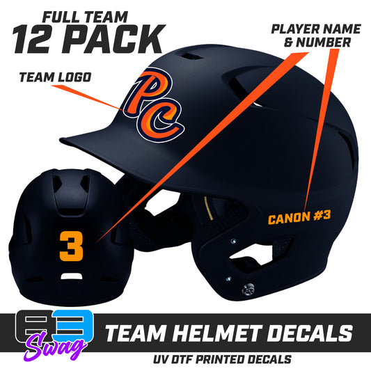 Helmet Decal Set (12 Pack) - Peach Clobbers Baseball