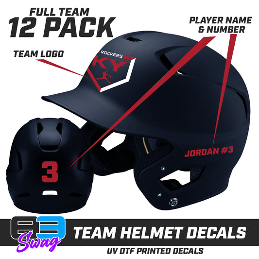 TEAM ORDER ONLY - Helmet Decal Set (12 Pack) - KY Rockers Softball