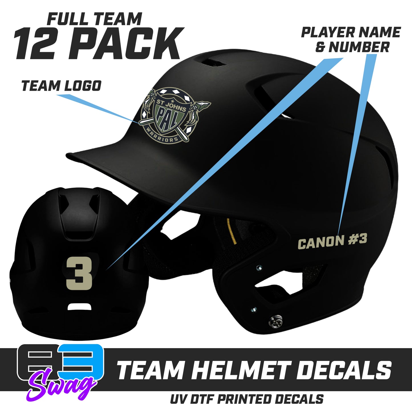 Helmet Decal Set (12 Pack) - PAL Warriors