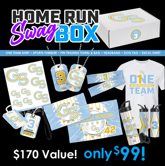 Golden Spikes Baseball HOME RUN SWAG BOX! - The Ultimate End Of The Season Player Gift!