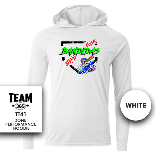 Baker Bandidas Softball - White - Lightweight Performance Hoodie