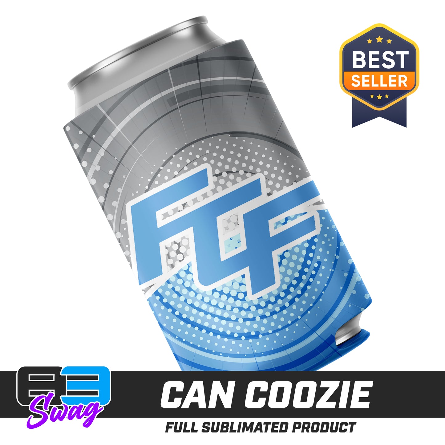 CUSTOM - Can Coozie - FCF Flight Baseball Blue