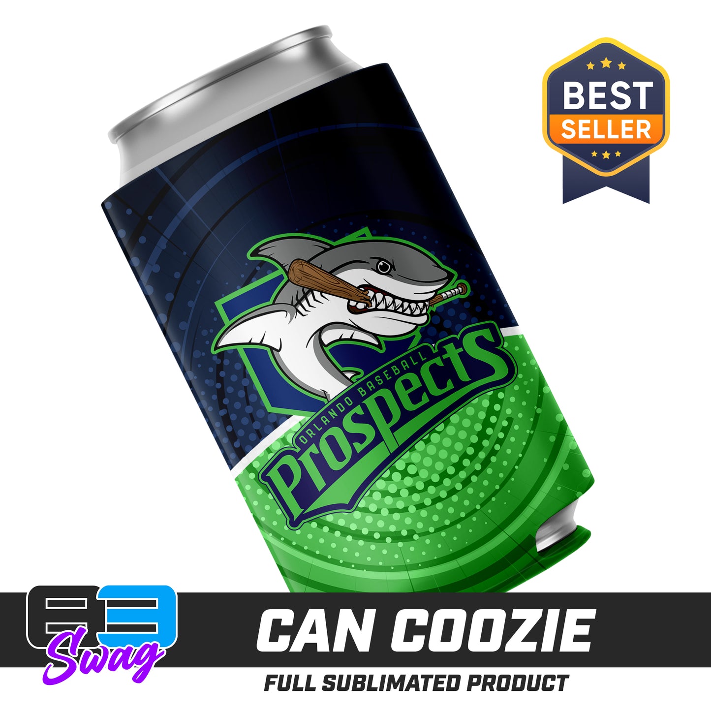 CUSTOM - Can Coozie - Orlando Baseball Prospects - OBP - Land Sharks