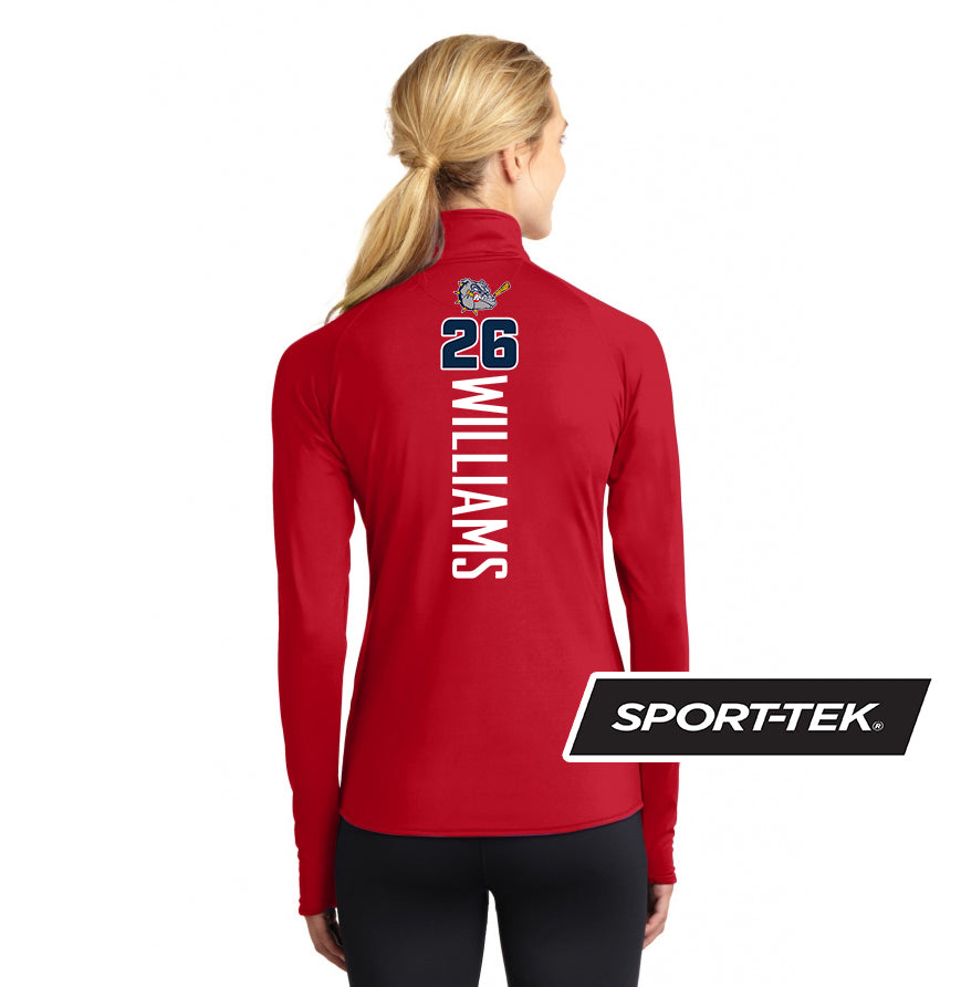 Sport-Tek Women's Sport-Wick Stretch 1-2-Zip Pullover - Bloomingdale Bulldogs Baseball