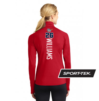 Sport-Tek Women's Sport-Wick Stretch 1-2-Zip Pullover - Bloomingdale Bulldogs Baseball