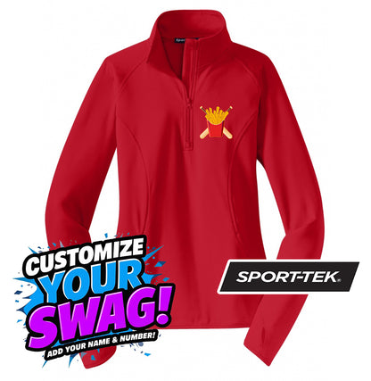 Sport-Tek Women's Sport-Wick Stretch 1-2-Zip Pullover - Team Rally Fries Baseball