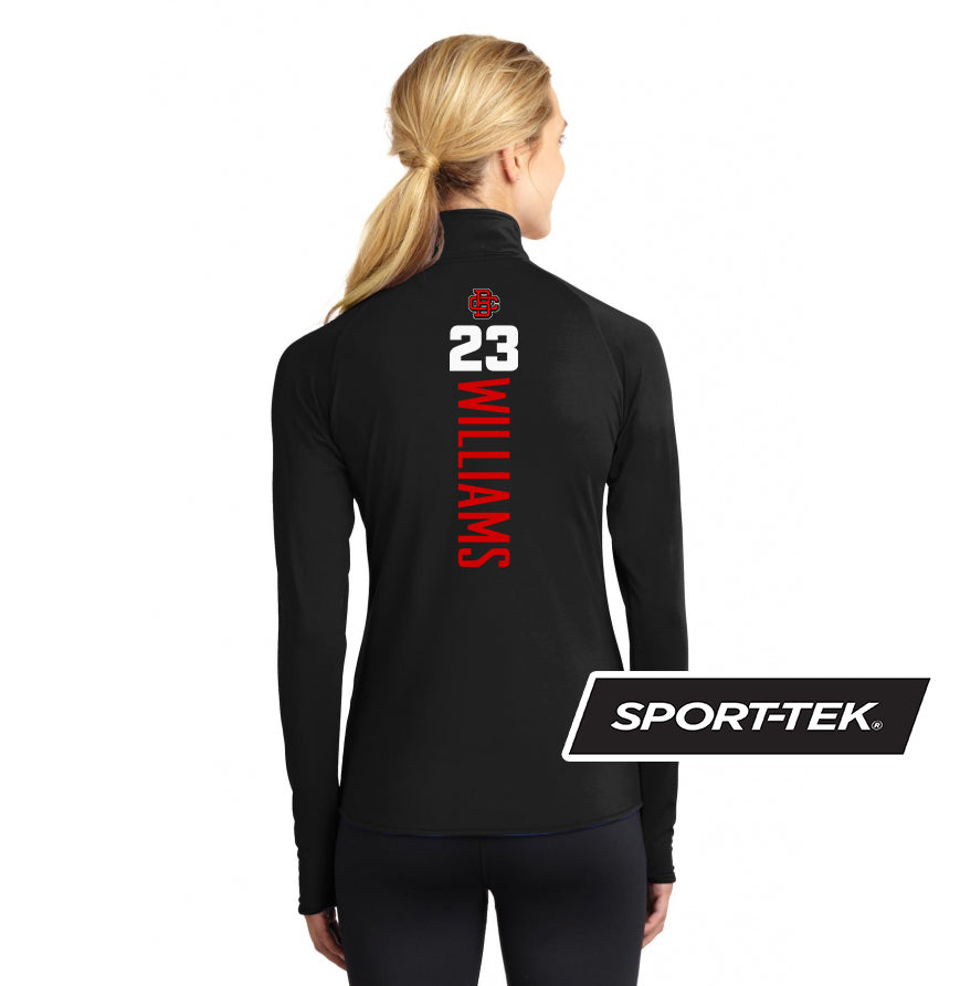 Sport-Tek Women's Sport-Wick Stretch 1-2-Zip Pullover - Creeks Baseball Club - CBC