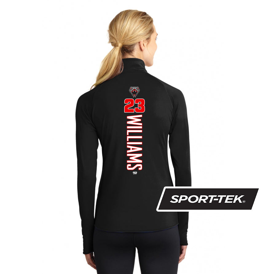 Sport-Tek Women's Sport-Wick Stretch 1-2-Zip Pullover - Black Creek Cottonmouths