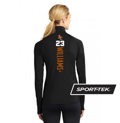 Sport-Tek Women's Sport-Wick Stretch 1-2-Zip Pullover - Ancient City Reds