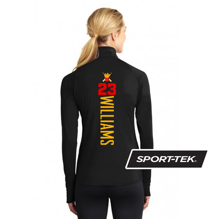 Sport-Tek Women's Sport-Wick Stretch 1-2-Zip Pullover - Team Rally Fries Baseball