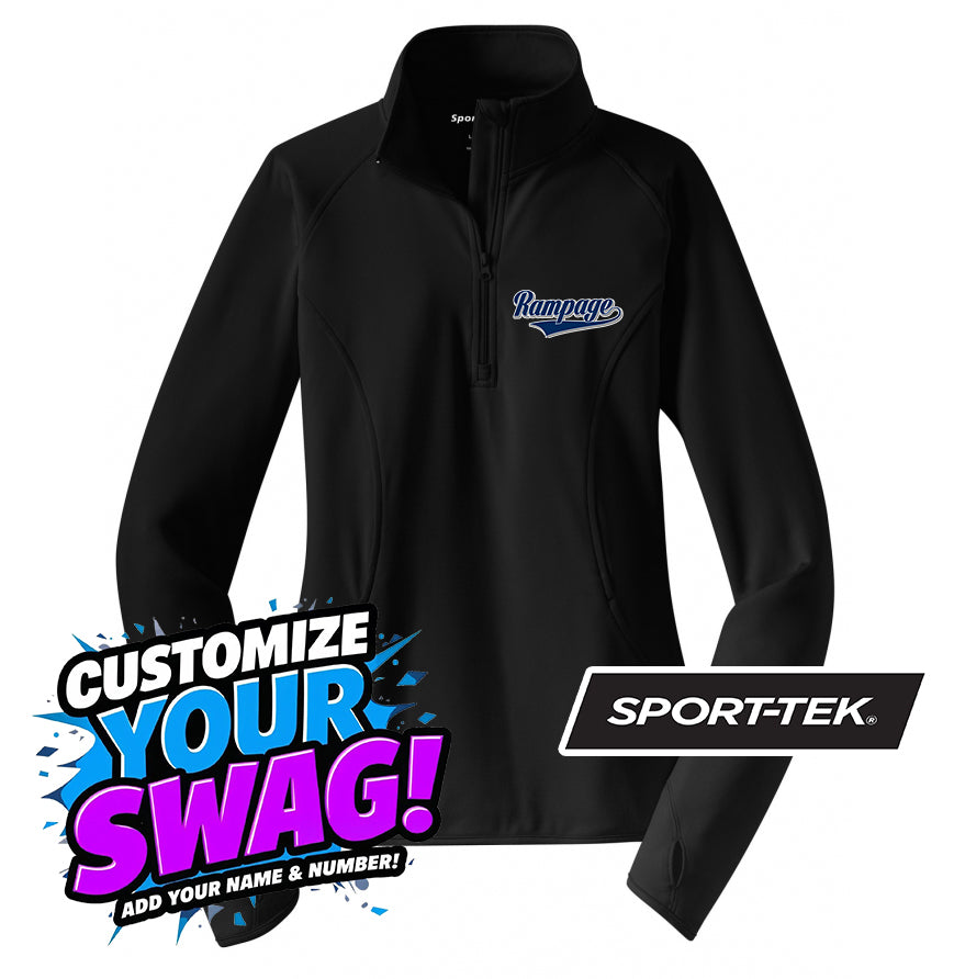 Sport-Tek Women's Sport-Wick Stretch 1-2-Zip Pullover - Mississippi Rampage